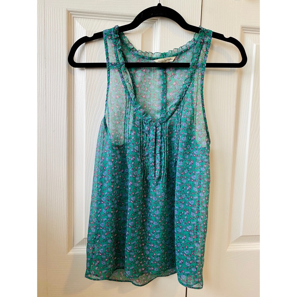 Mesh AE Floral Tank